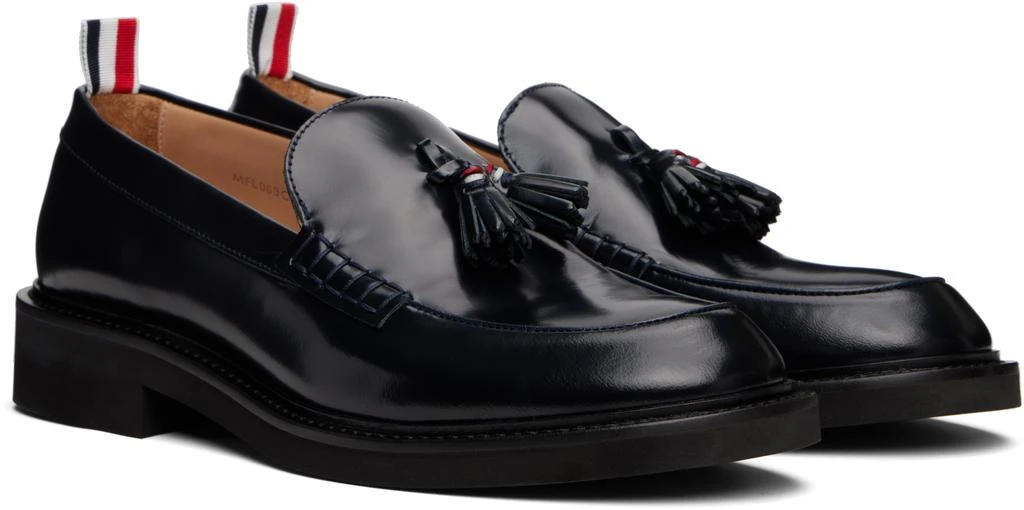 Thom Browne Navy Spazzolato Leather Tassle Loafers 4