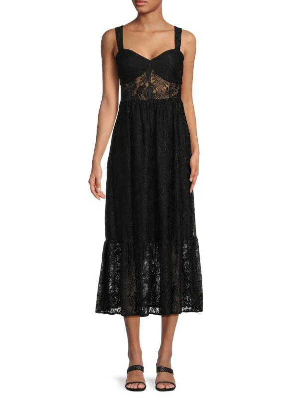 GUESS Lace Trim Midi Dress 1