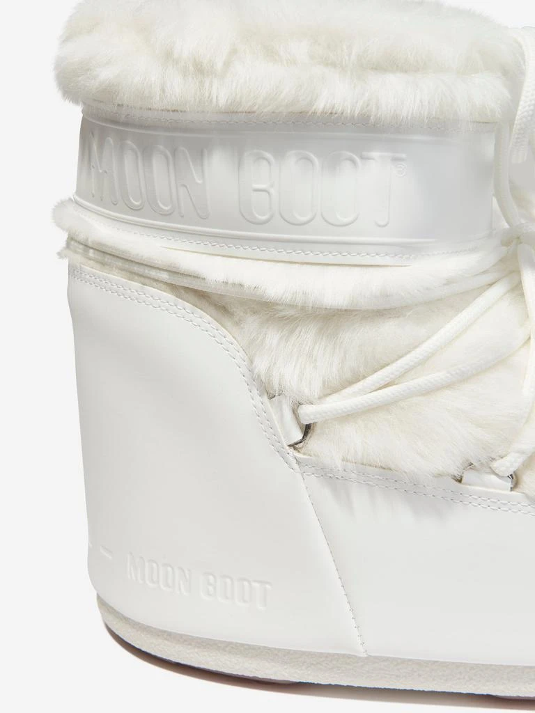 Moon Boot Kids Icon Lowo Faux Fur Snow Boots in White 3