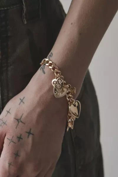 Urban Outfitters Charlie  Gold Heart Charm Bracelet 1