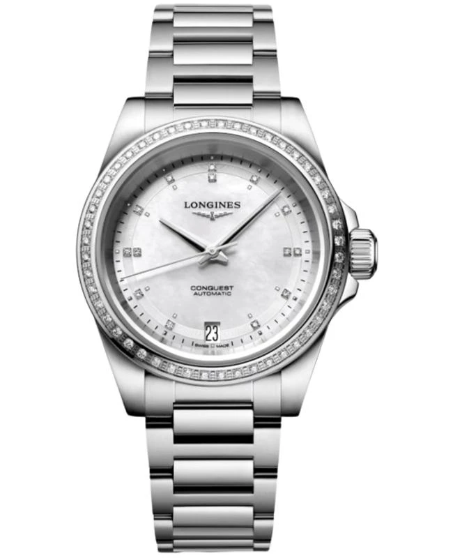 Longines Longines Conquest Automatic Mother of Pearl Dial Diamond Bezel Steel Women's Watch L3.430.0.87.6 1