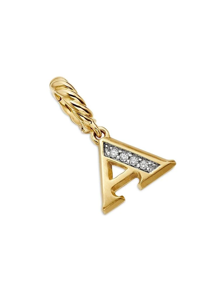 David Yurman Pavé Initial Pendant in 18K Yellow Gold 3