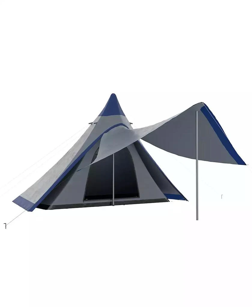 Outsunny Camping Tent with Porch, Teepee Tent Near-Inst Tent, 1