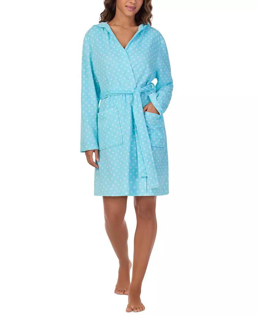 Cuddl Duds Cuddl Dud Women's Short Long-Sleeve Hooded Wrap Robe