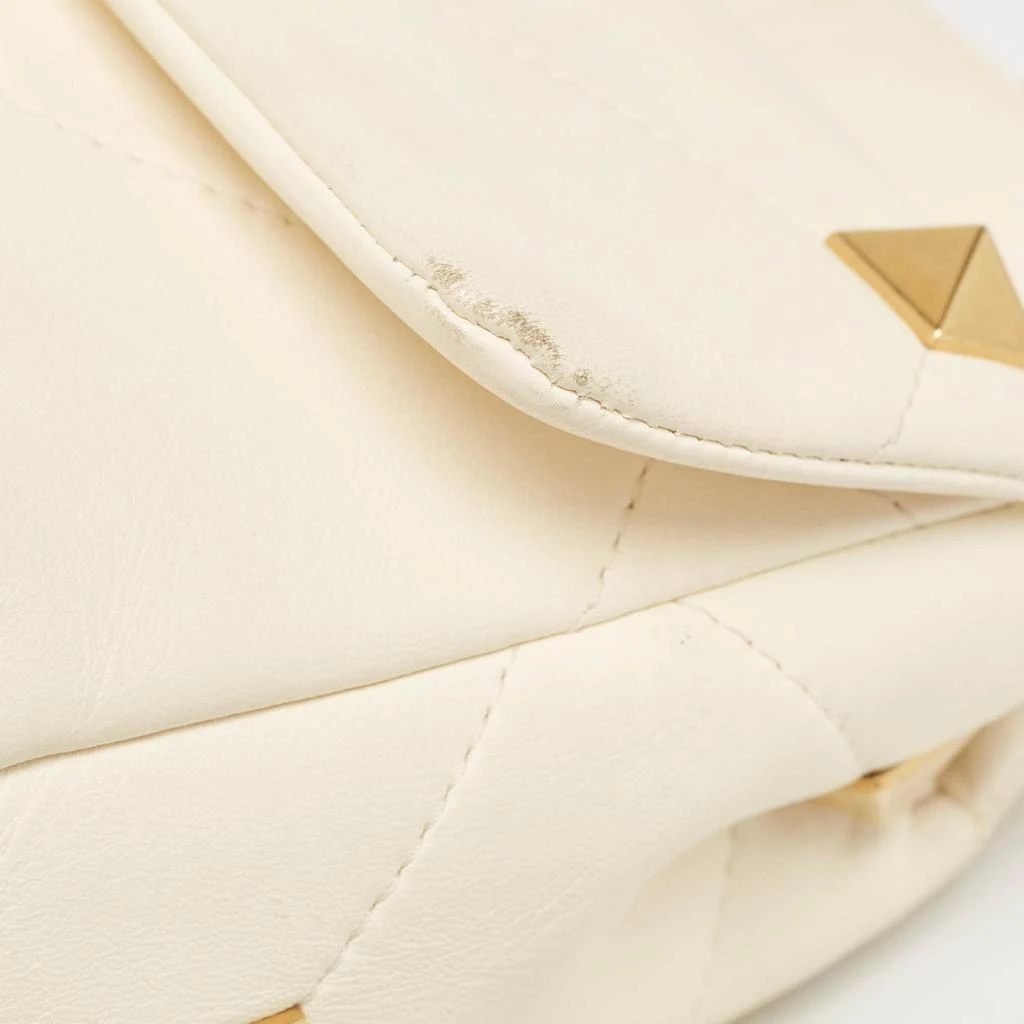 Valentino Valentino Off White Leather Large Roman Stud Top Handle Bag 9