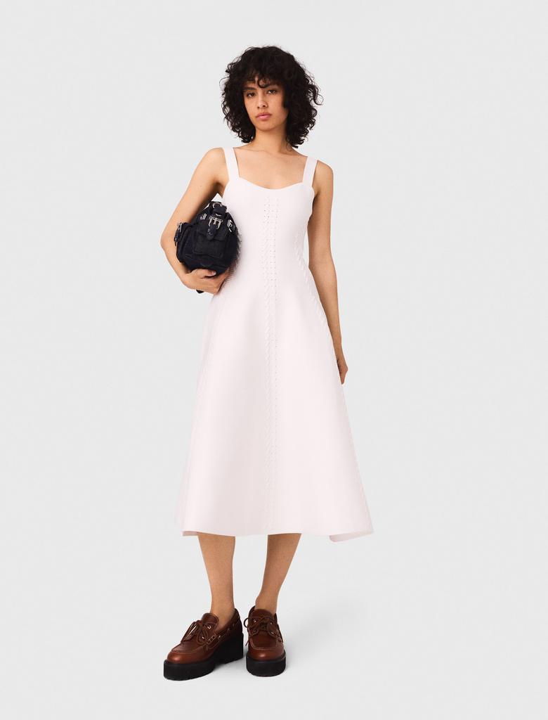 Maje Square-Neck Knitted Midi Dress - White Shop Maje Woman's polyester Knit midi dress for Fall/Winter on Sale at  BeyondStyle – Get Lowest price in three month Maje Woman's polyester Knit  midi dress for Fall/Winter with Limited-Time Flash Deals,