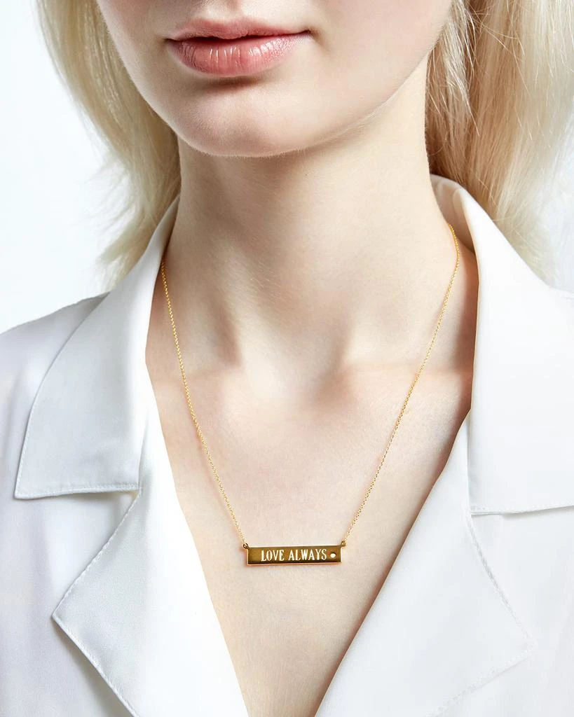 Sarah Chloe Leigh 14K Gold ID Center Diamond Necklace 2