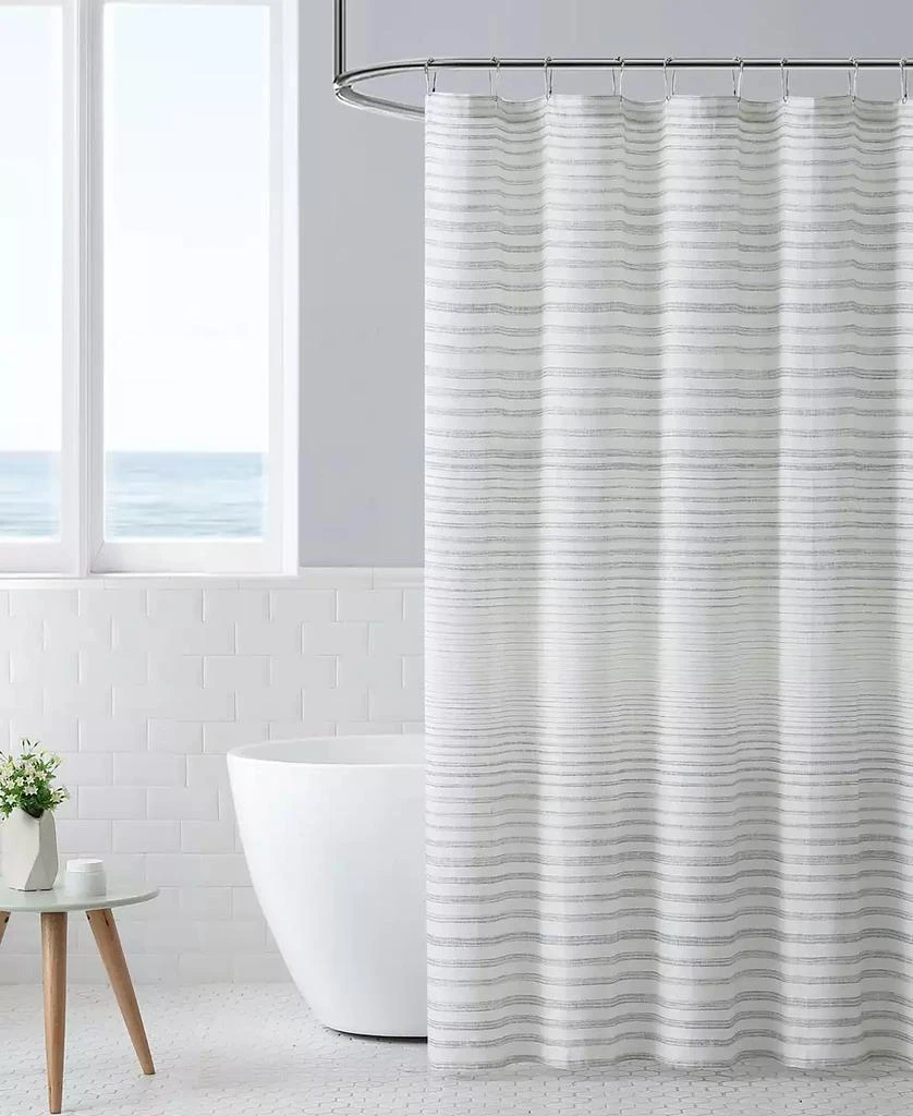 Tommy Bahama Home Tidal Stripe Dobby Shower Curtain, 72" X 72"