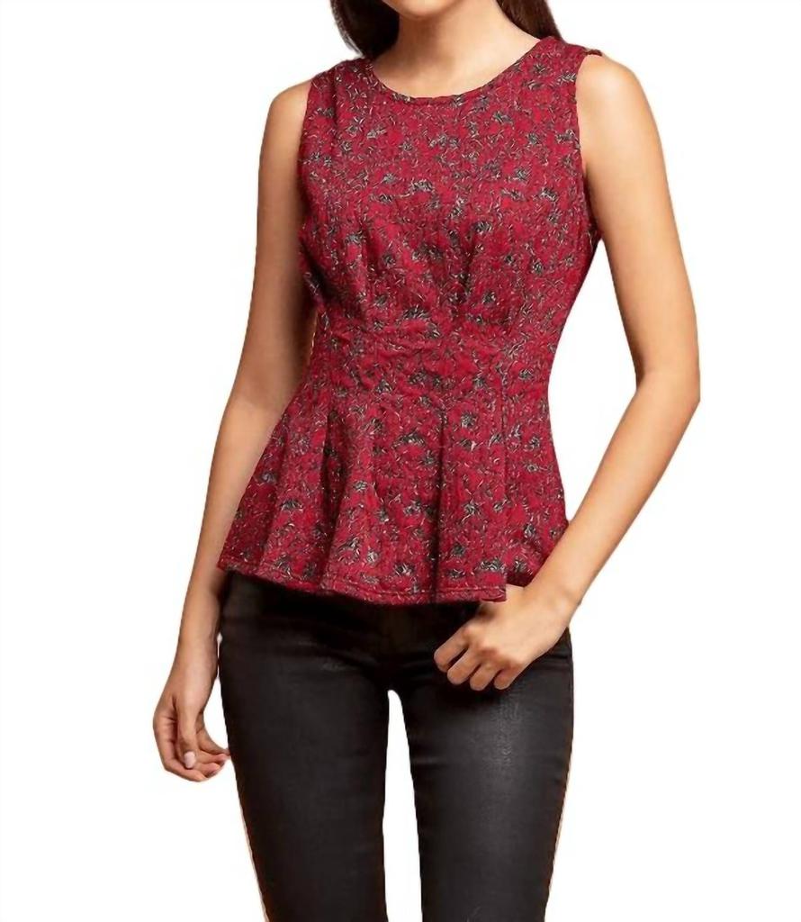 Eva Franco Metallic Peplum Top