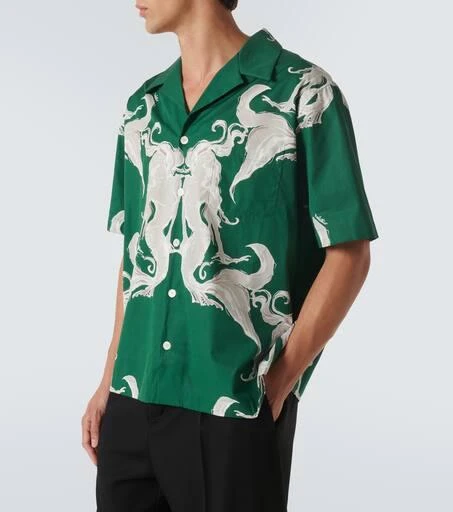 Valentino Printed cotton poplin bowling shirt 3
