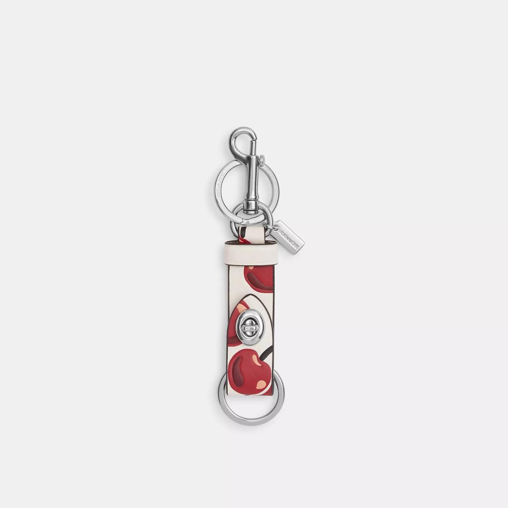 Coach Trigger Snap Bag Charm With Cherry Print