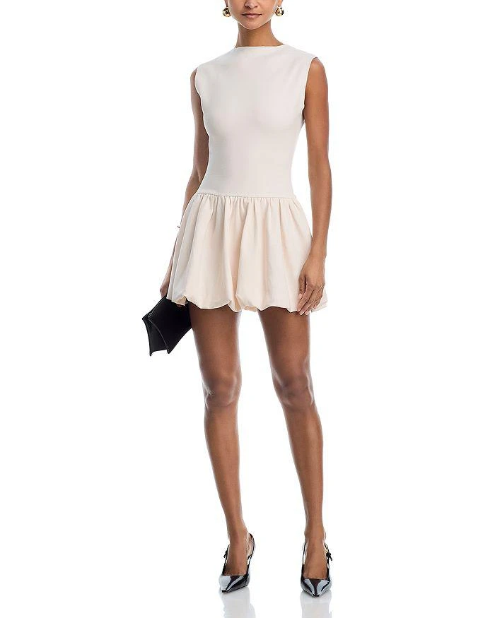 AQUA Ponte Mock Neck Bubble Mini Dress - Exclusive - Dresses & Skirts -  Free Shipping - BeyondStyle