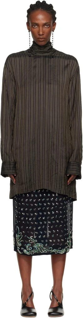 Dries Van Noten Brown Pussy-Bow Blouse 1