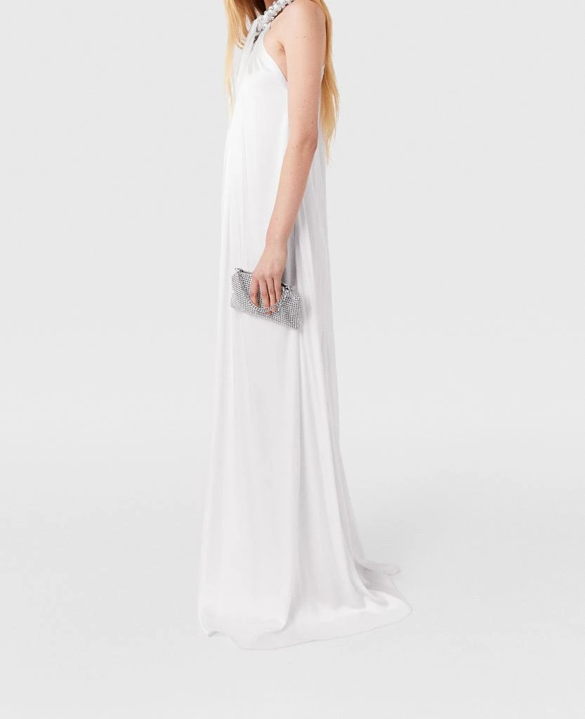 Stella McCartney Stella McCartney - Crystal Halterneck Satin Maxi Dress, Woman, Pure white, Size: 38 1