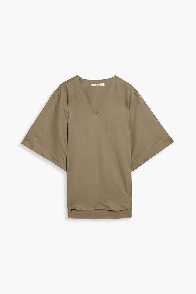 Tibi Cotton and linen-blend sateen top 1