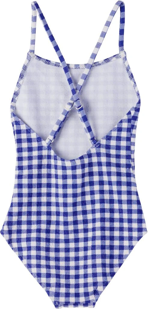 BOBO CHOSES Kids Blue 
White Vichy Swimsuit 2