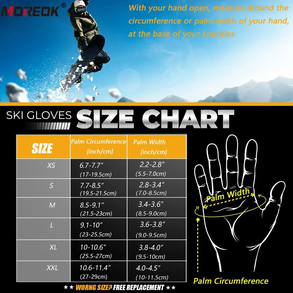 MOREOK MOREOK Waterproof & Windproof -30°F Winter Gloves for Men/Women, 3M Thinsulate Thermal Gloves Touch Screen Warm Gloves for Skiing,Cycling,Motorcycle,Running 6