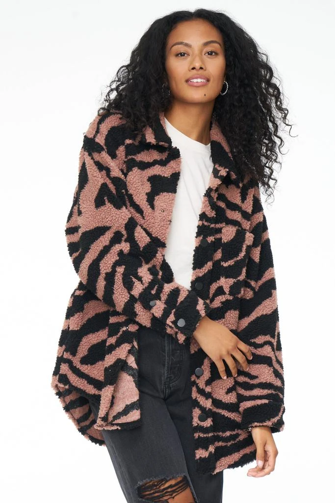 Pistola Denim Lynn Oversized Shearling Jacket - Clay Zebra 5