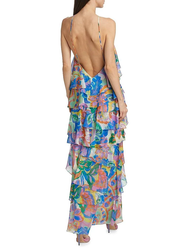 Amanda Uprichard Poise Floral Tiered Ruffle Maxi Dress 5