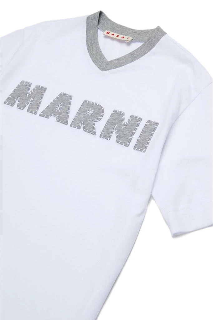 Marni Kids Marni Kids Logo Patch V-Neck T-Shirt 3