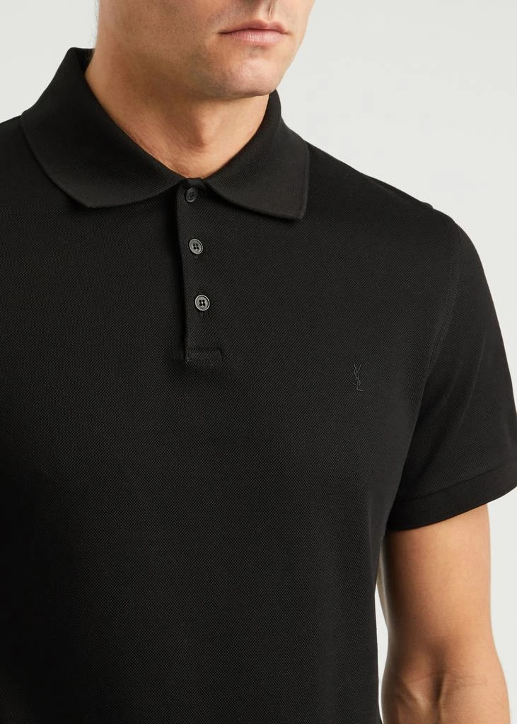 Yves Saint Laurent Logo-embroidered piqué cotton polo shirt 5