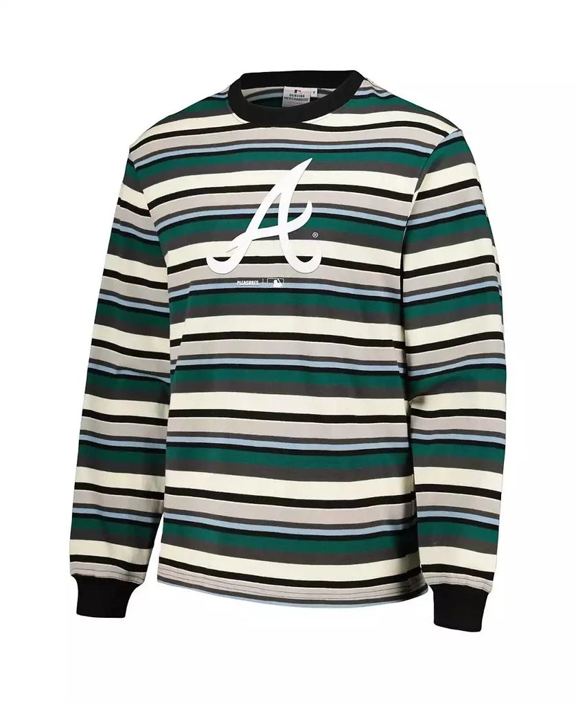 Pleasures Men's Cream/Green Atlanta Braves Ballpark Long Sleeve T-Shirt 3