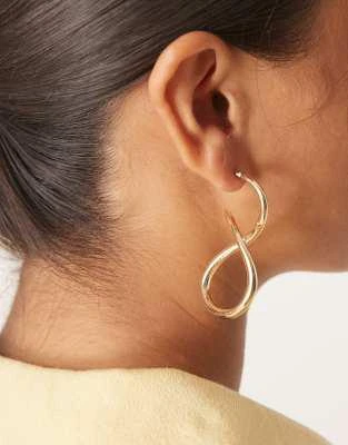 ASOS ASOS DESIGN clean twist drop earrings in gold tone 1