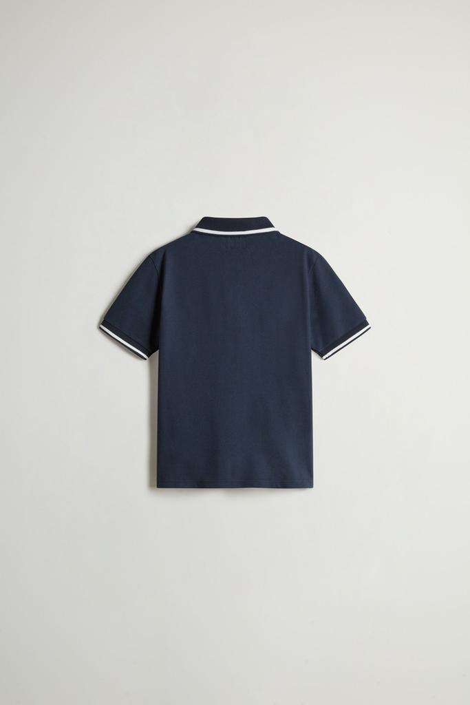 Woolrich Boys’ Monterey Polo Shirt in Stretch Cotton Pique - Boys - Blue