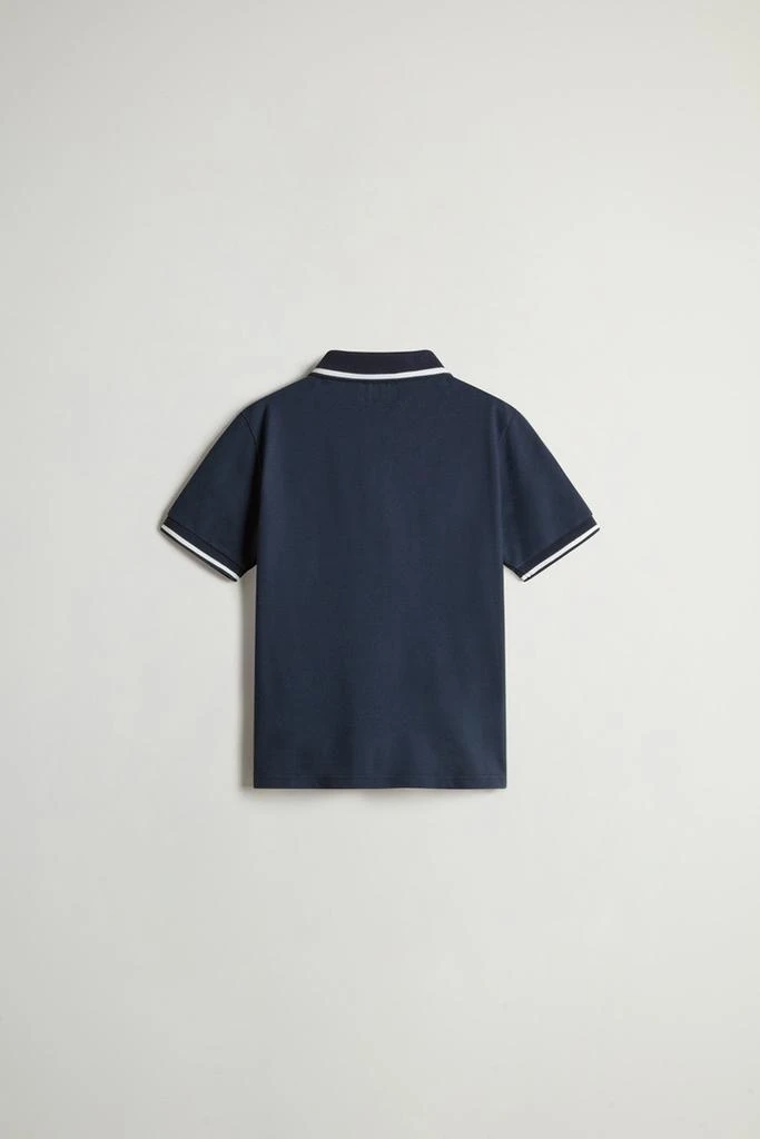 Woolrich Boys’ Monterey Polo Shirt in Stretch Cotton Pique - Boys - Blue 2