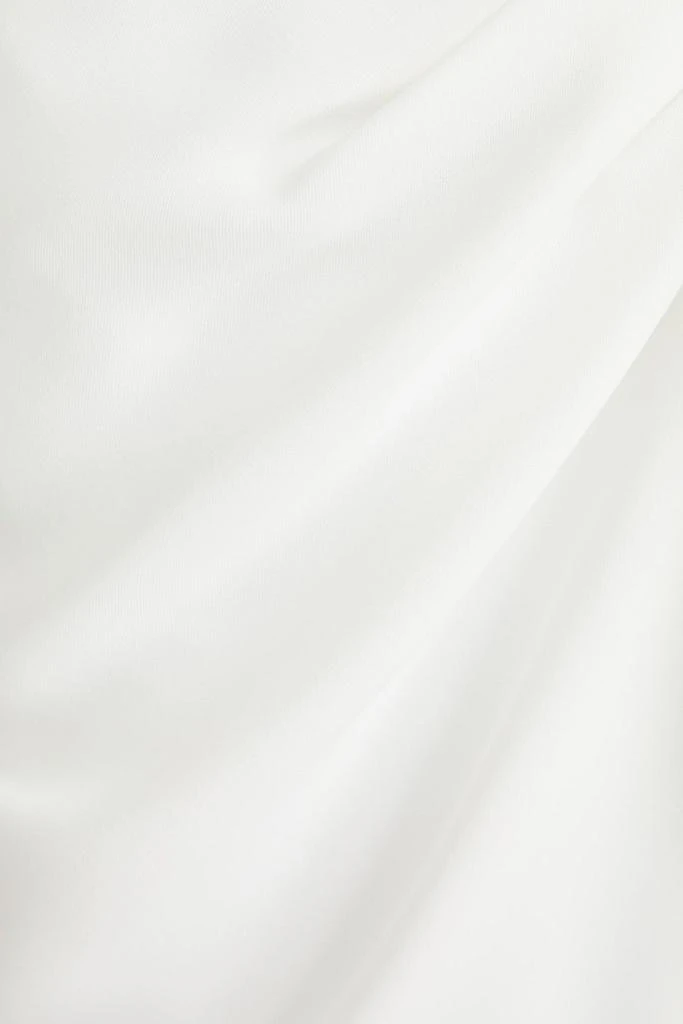 RHEA COSTA Elena one-shoulder draped crepe gown 4