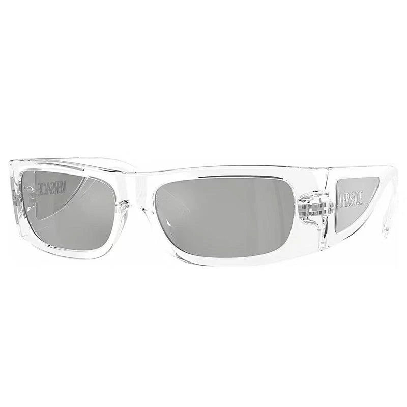 Versace Versace Rectangle Full Rim, with a Transparent frame and Clear Mirror Silver lens. 1
