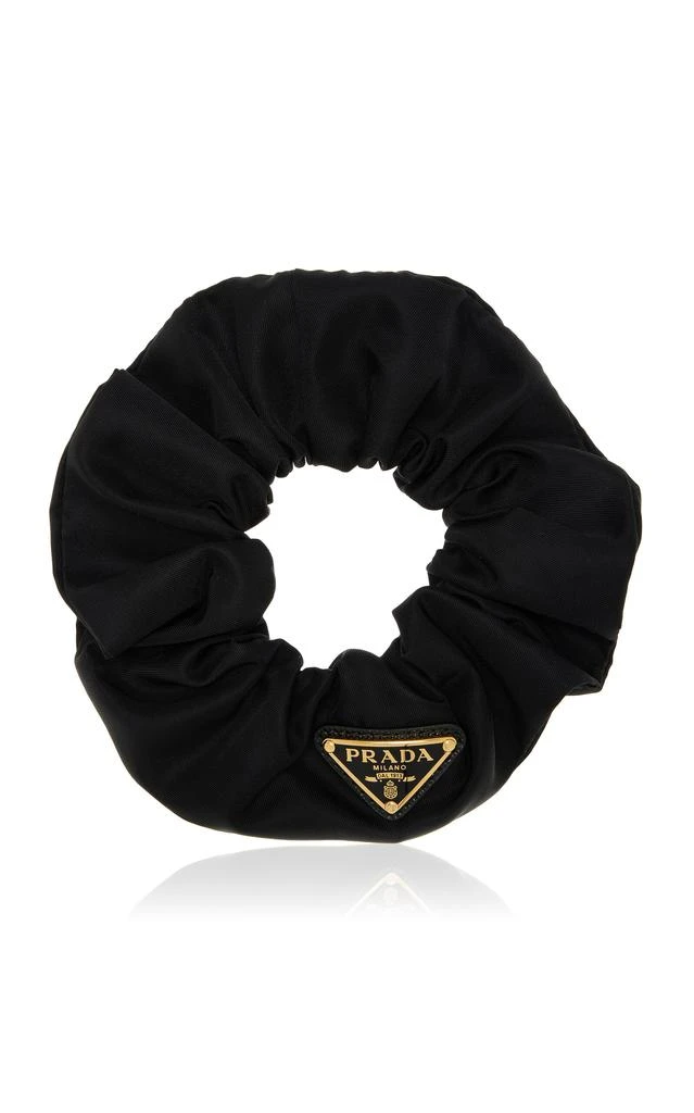 Prada Prada - Logo-Embellished Scrunchie - Black - OS - Moda Operandi 1