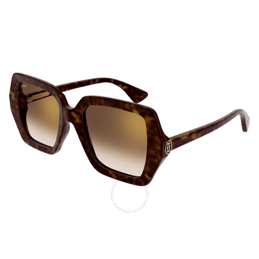 サングラス Cartier SS25 Cartier - CT0548SA - 001 (CT0548SA 001) Cartier CT0548SA 001 Sunglasses Shiny Black Grey - eye-oo.com