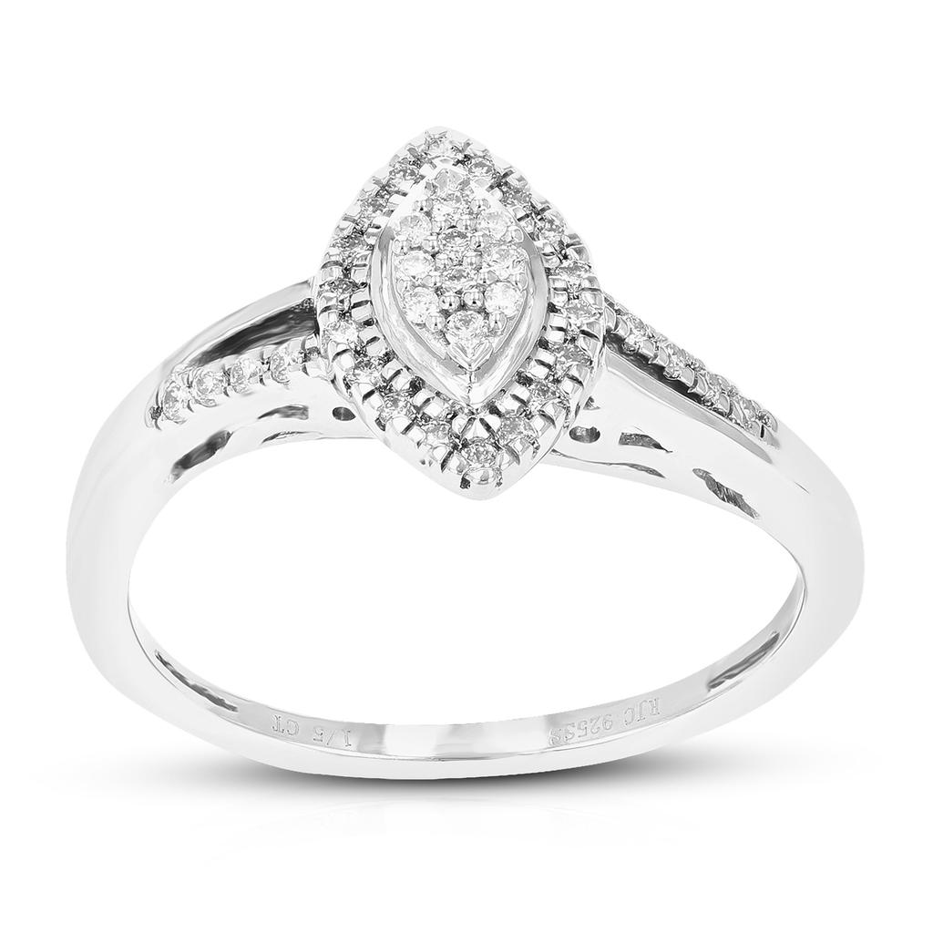 Vir Jewels 1/5 cttw Round Lab Grown Diamond Engagement Ring .925 Sterling Silver Prong Set
