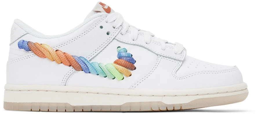 NIKE Kids White Dunk Low SE Big Kids Sneakers 1