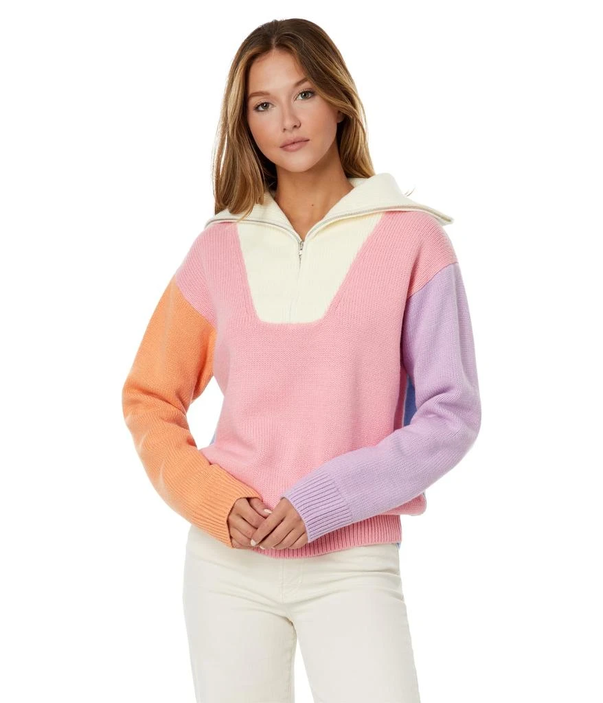 English Factory Color-Block Zip Pullover Sweater 1