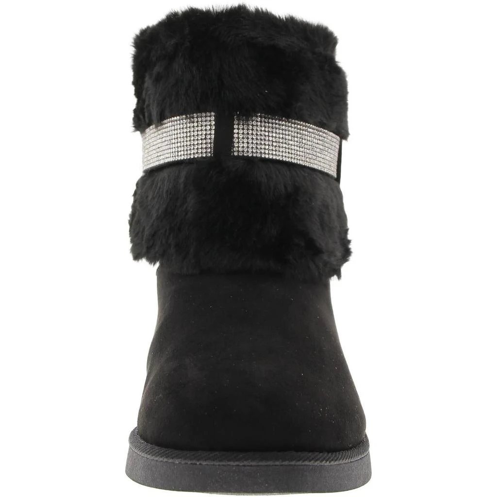 Juicy Couture Kursive Womens Faux Fur Faux Suede Booties 2