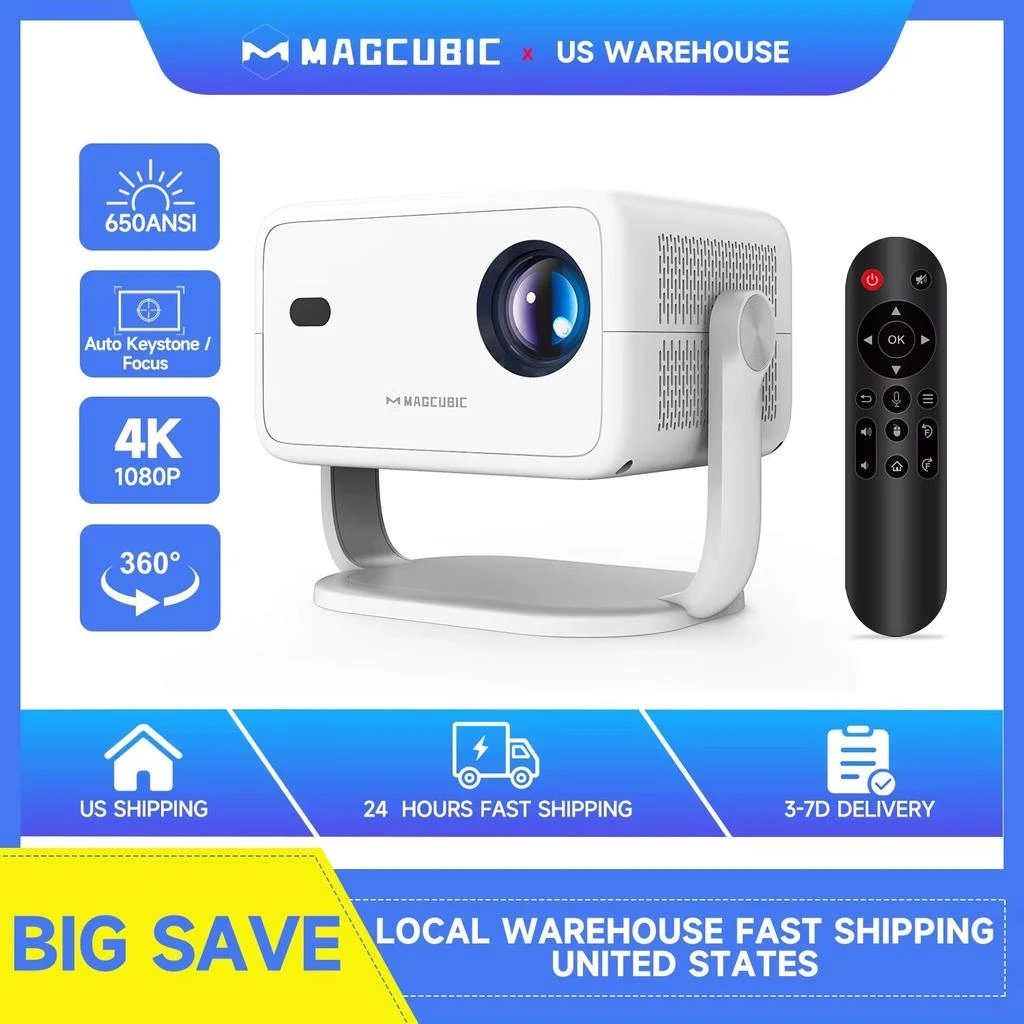 DIGICLAR 650 ANSI L018 4K Native 1080P Home Cinema Projector with Auto Focus, Keystone Correction, Android 11, WiFi 6, Portable Design for Outdoor Use 2