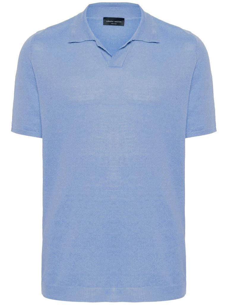 ROBERTO COLLINA Linen polo shirt 1