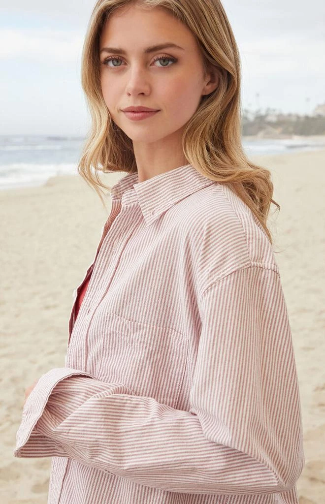 John Galt White & Pink Striped Long Sleeve Shirt 2