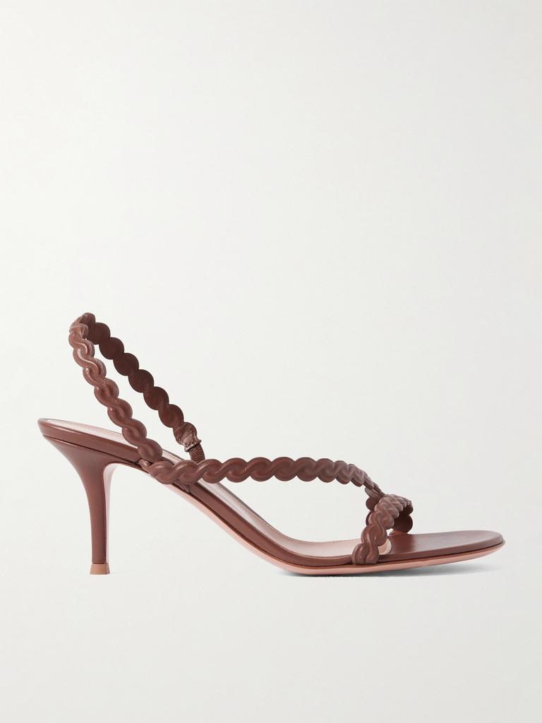 Gianvito Rossi 80 皮革露跟凉鞋 - IT37.5 - Sandals - Free