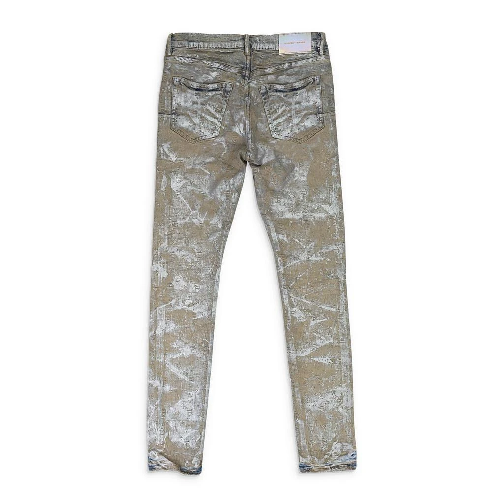Purple Brand JACQUARD MONOGRAM HOLOGRAPHIC EARTH SKINNY JEANS 1