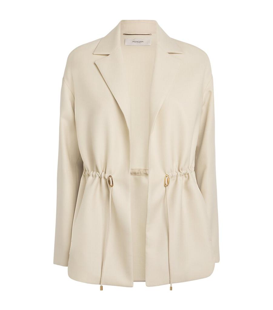 AGNONA Wool-Silk Drawstring Jacket