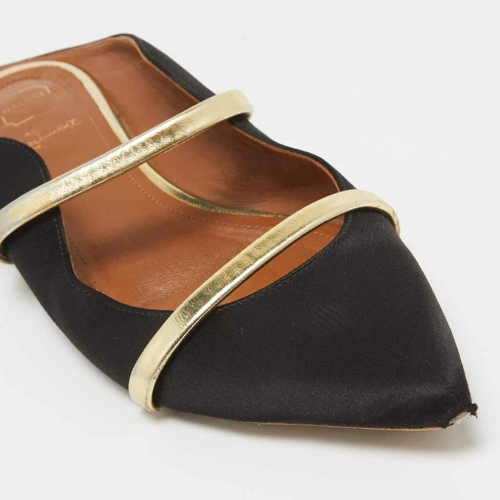 Malone Souliers Malone Souliers Black/Gold Satin and Leather Maureen Flat Mules Size 38 7