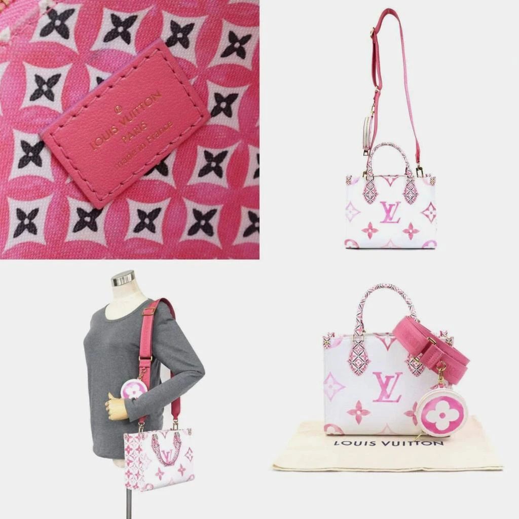 Louis Vuitton Louis Vuitton White/Pink Leather By The Pool OnTheGo PM Handbag 2