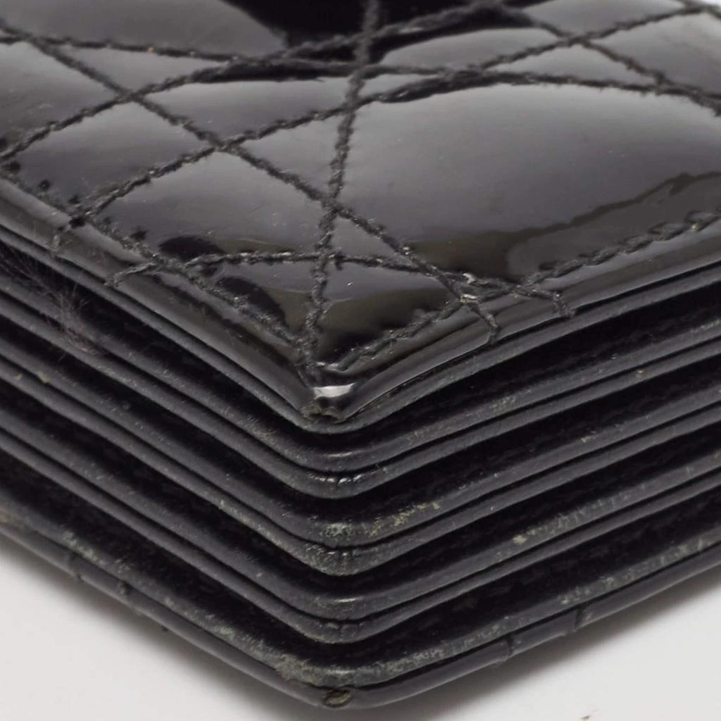 Dior Dior Black Cannage Patent Leather Lady Dior 5 Gusset Card Holder 11