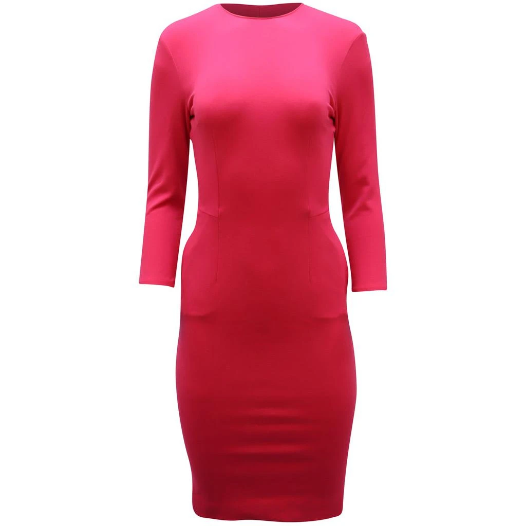 PIERRE BALMAIN Knit Bodycon Midi Dress in Pink Viscose 1