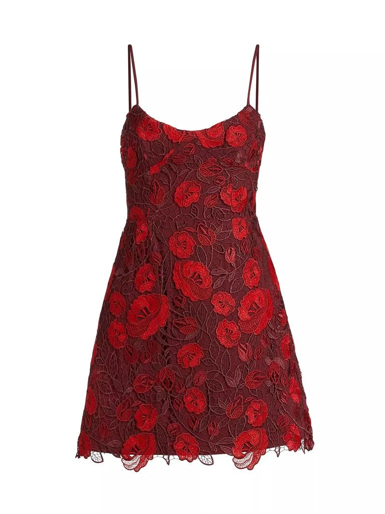 Monique Lhuillier Arielle Metallic Lace Sleeveless Minidress 1