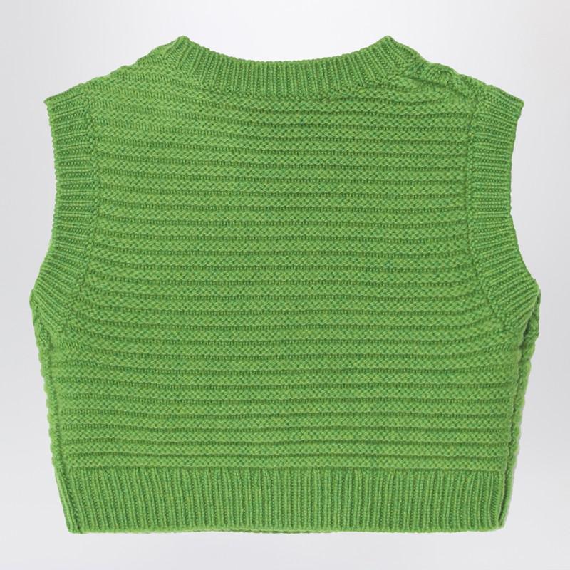 Bonpoint Green wool-blend cable-knit gilet