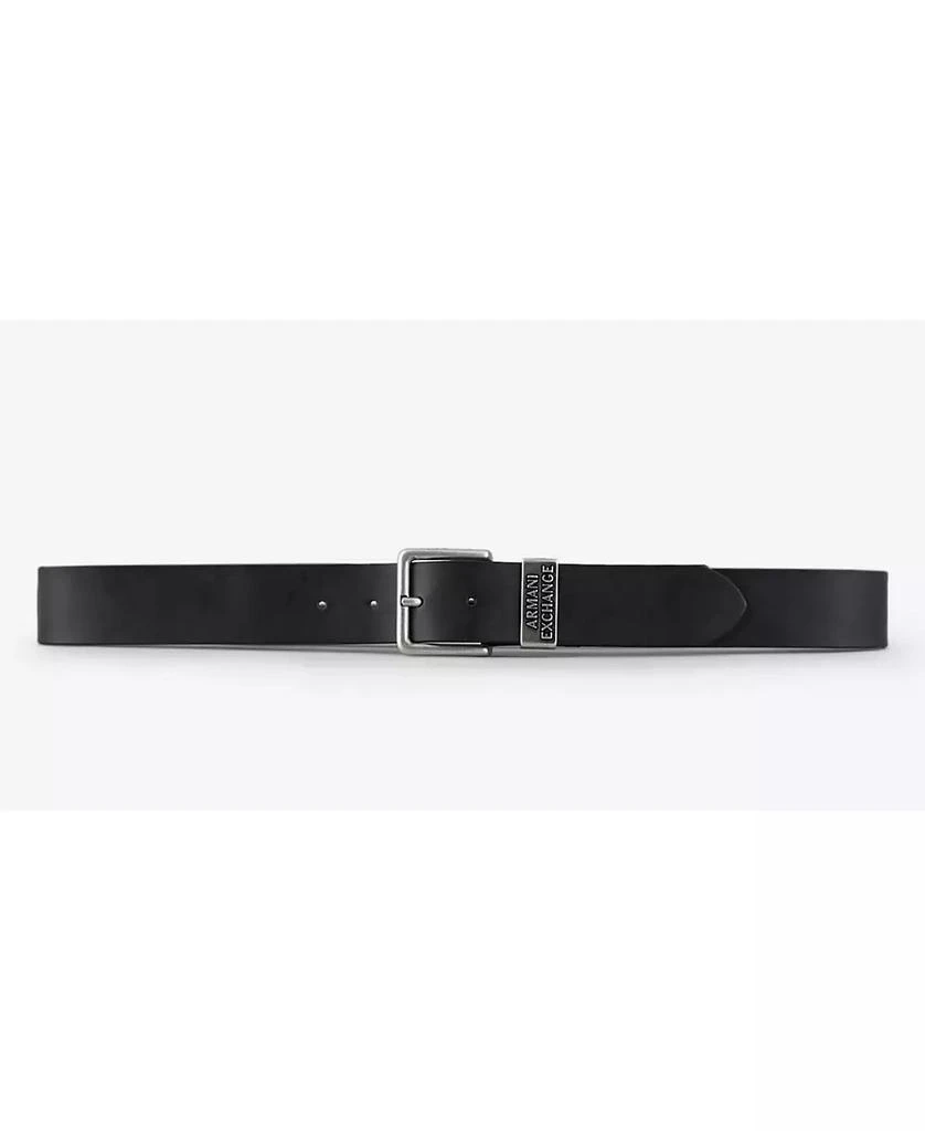 A|X Armani Exchange AX Bold Buckle Logo Leather Belt 2